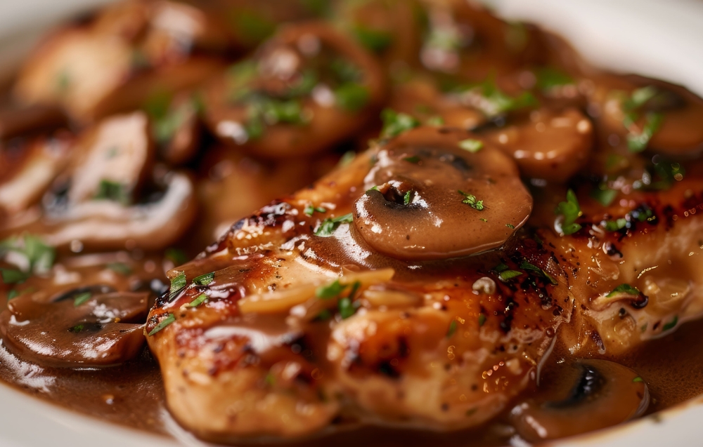 A collection of the main ingredients for Salisbury steak, including ground beef, breadcrumbs, onions, eggs, Worcestershire sauce, and seasonings, arranged neatly on a wooden table.