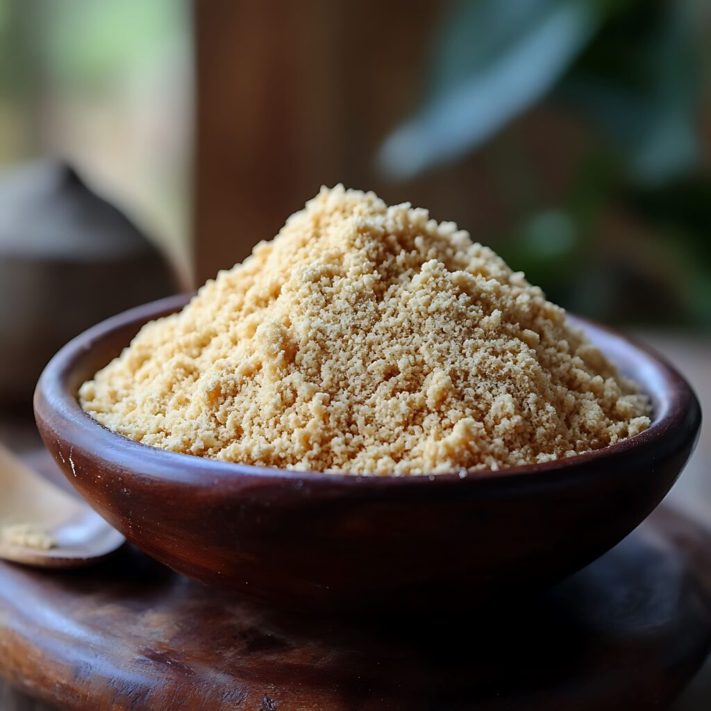 A close-up of golden bread crumbs in a bowl, ready to be used for coating, baking, or frying.