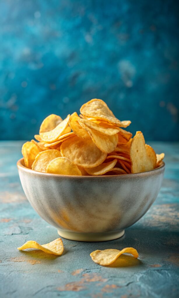A plate of golden, crispy homemade chips showcasing the secret to making good chips.