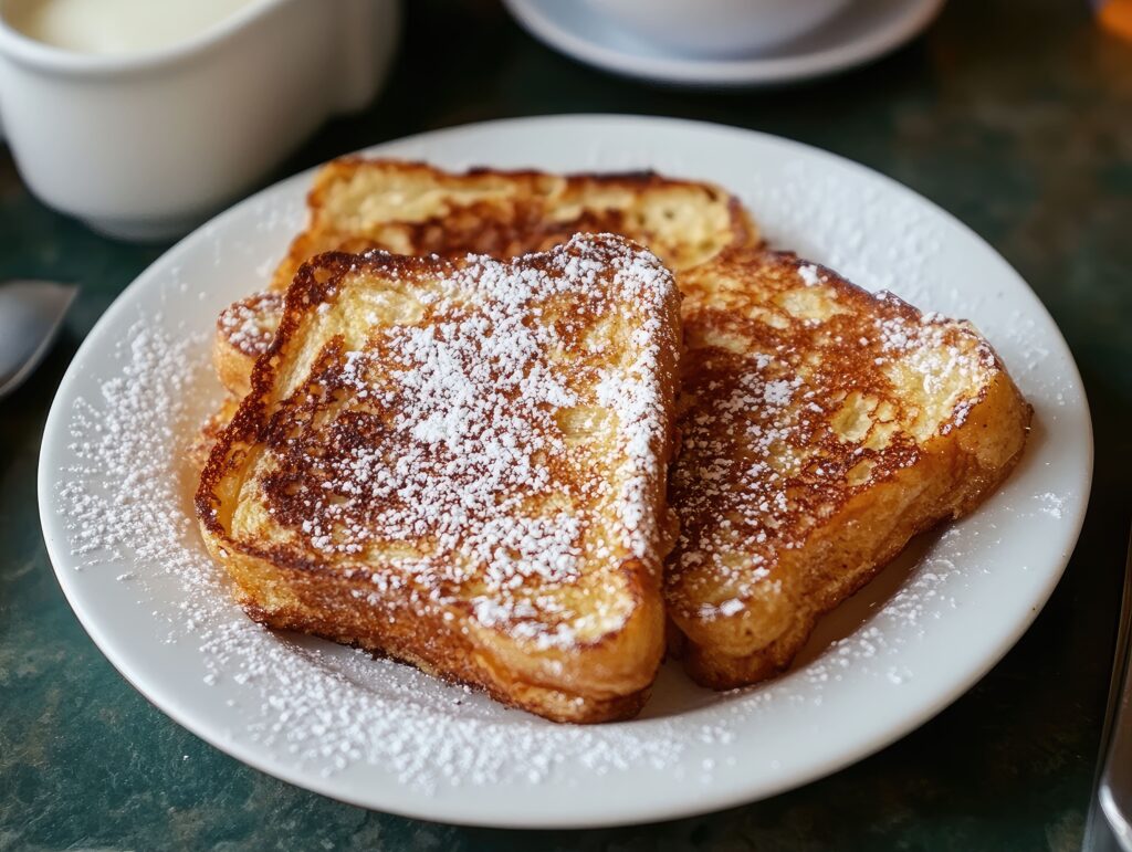 A variety of breads, including brioche, challah, and sourdough, on a wooden table ready to make the perfect French toast.