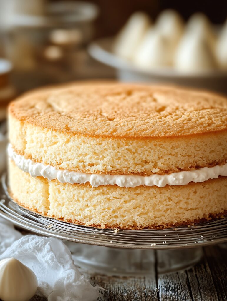 A close-up of a homemade cake with a visible split on the surface, illustrating common baking issues.
