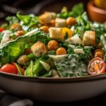 The Most Popular Salad – A fresh and vibrant mix of crisp lettuce, cherry tomatoes, cucumbers, and a light vinaigrette in a bowl.