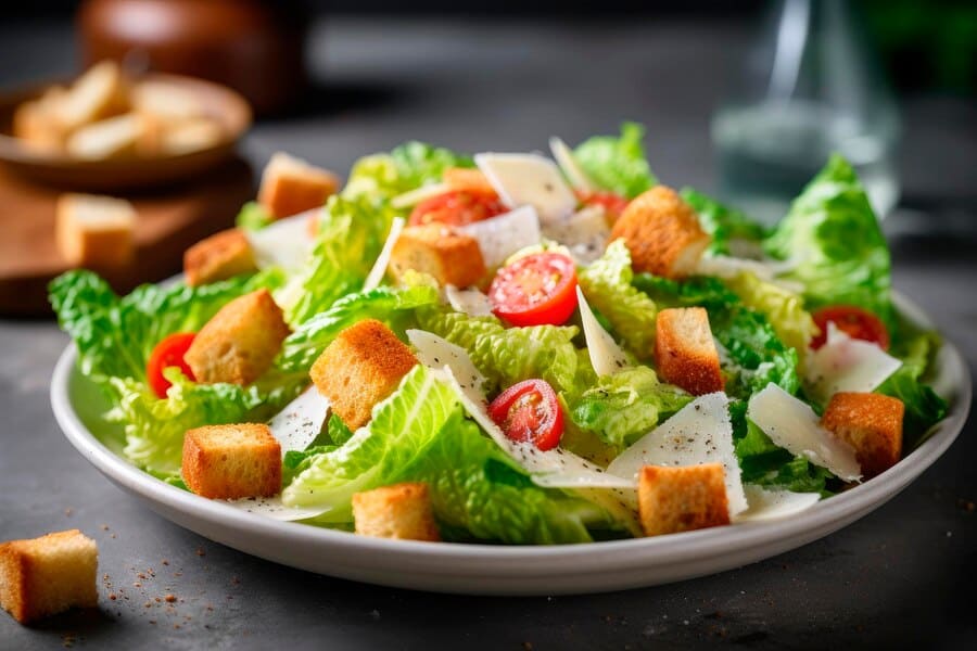 The Most Popular Salad – A colorful dish topped with grilled chicken, avocado, and zesty dressing, perfect for a nutritious meal.